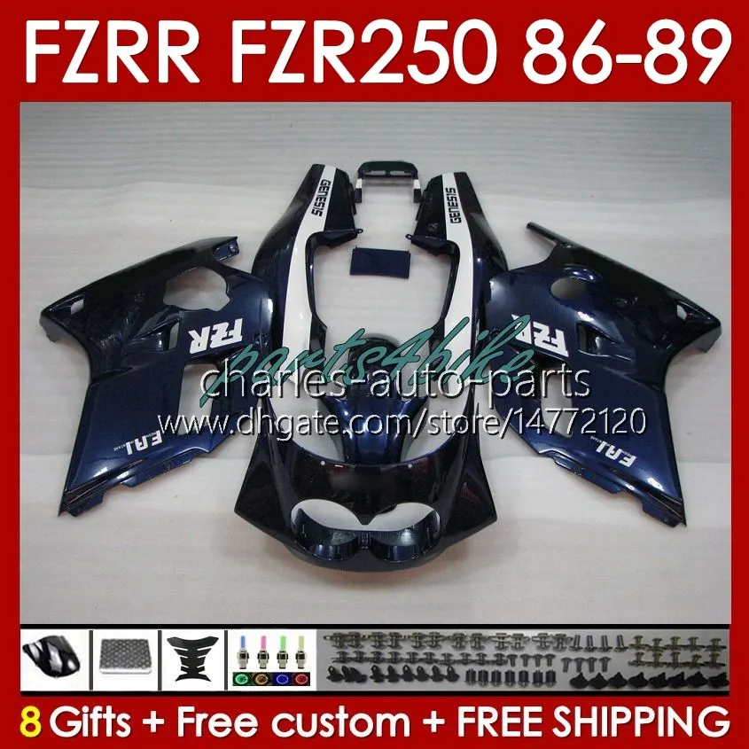 هيكل السيارة لـ Yamaha FZR250R FZRR FZR 250R 250RR FZR 250 86-89 BODY FZR-250 142NO.20 Dark Blue Blk FZR-250R FZR250 R RR 86 87 88 89 FZR250RR 1986 1987 1988 1989 KIT KIT