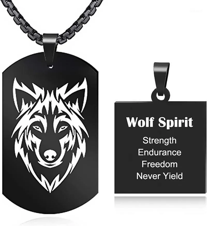 Anhänger Halsketten Wolf Dog Tag Halskette für Männer Ich bin Fans Modeschmuck GeschenkeAnhänger