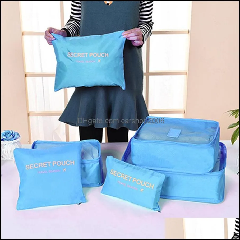 travel 7pcs set storage bag multi-function home waterproof clothes bag large capacity luggage finishing bags set with shoe bags dh0851