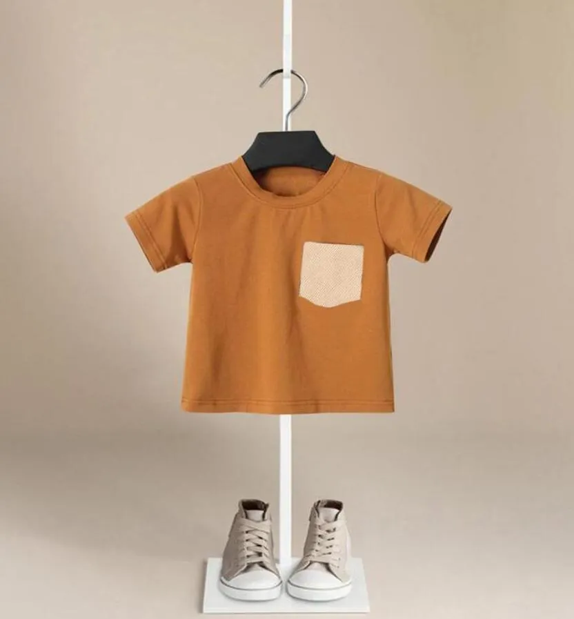 Enfants d'été T-shirts Garçon fille enfants Tshirt Vêtements bébé Toddler coton Tee à rayures à carreaux T-shirts