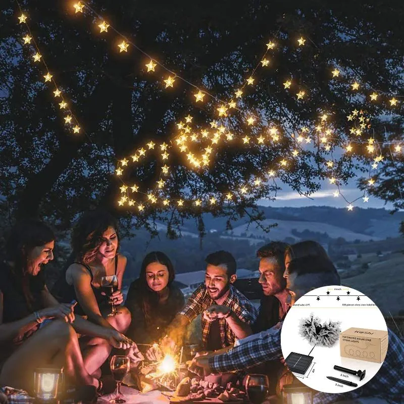 Strings Outdoor Solar Fairy Light Lampa Power Starów LED Starów String Garden Decor Decor Decor for Festival Productsled