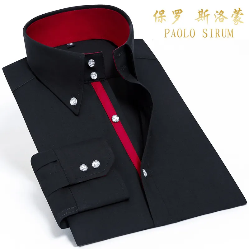 Casual zijden katoenen overhemd voor heren, strijkvrij, button-down slim fit, luxe bruiloft, zakelijk feestblouse 220516