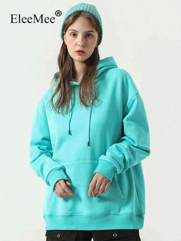 엘리미 크기 S-2XL 후드 여성 느슨한 포켓 대형 후드 스웨터 양털 따뜻한 스웨트 셔츠 2022 가을 겨울 의류 T220726
