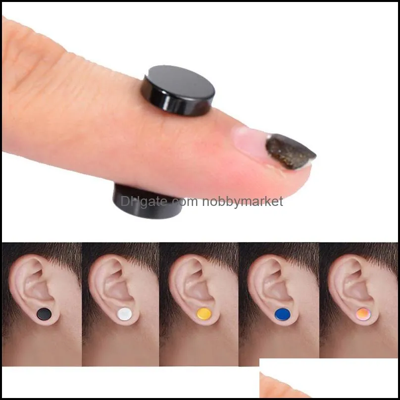 Magnet Brinco Saúde Magnética para Homens Mulheres e Crianças Punk Auricular Non Piercing Brincos 1 peça 6/8/10/12 mm Drop entrega 2021 Cuff Jewelr