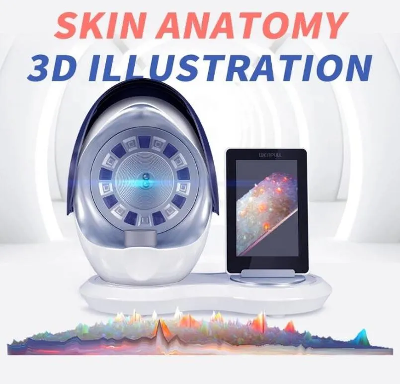 Luzes UV Luzes 3D Analisador de pele facial Teste de caneta Máquina de caneta Digital Skin Hides com tela de toque para sistema de diagnóstico de pele