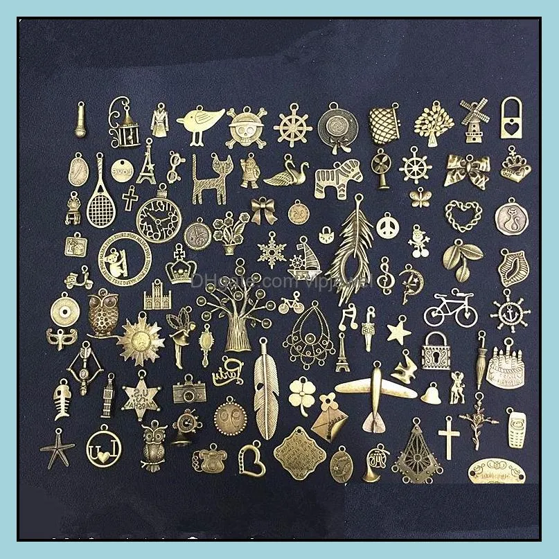 diy handmade materials antique small accessories wholesale 96 models mix jewelry necklace bracelet pendants support fba drop shipping