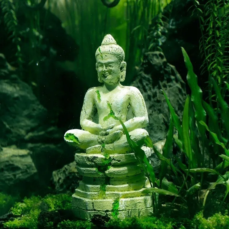 Statue de Bouddha antique Résine rium décoration pour Fish Tank Ornement Décoration Paysage décoratif Y200917