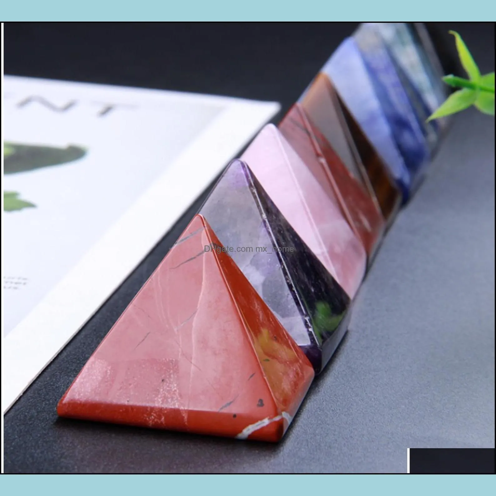 Pyramid Natural Stone Crystal Healing Wicca Spirituality Carvings Stone Craft Square Quartz Turquoise Gemstone Carnelian Jewelry Zxehq