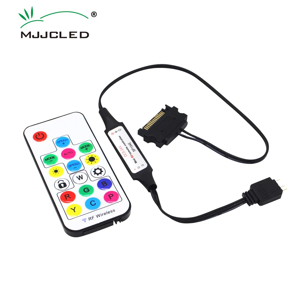 DC 5V 3PIN SATA RGB -controller Molex 4pin PC Computer Case Lighting Pixel Controller voor WS2812B Adresable LED -lichtstrips