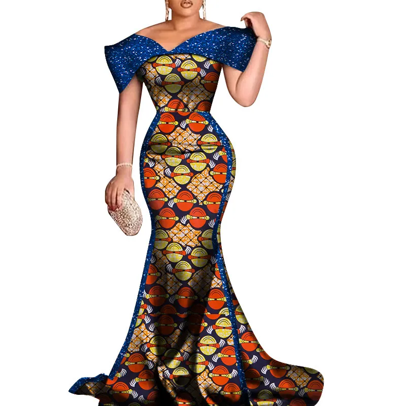BintaRealWax New Custom African Evening Dresses For Women Bazin Dashiki African Print Cotton Ladies Mermaid Party Dress WY8681 From 52 72 DHgate