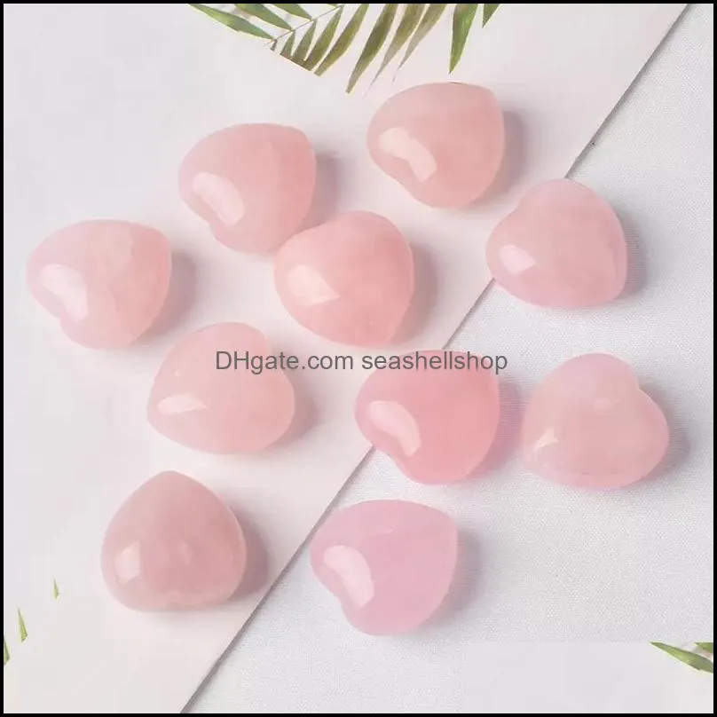 natural stone pink crystal 15mm heart shape ornaments quartz healing crystals energy reiki gem craft hand pieces living room