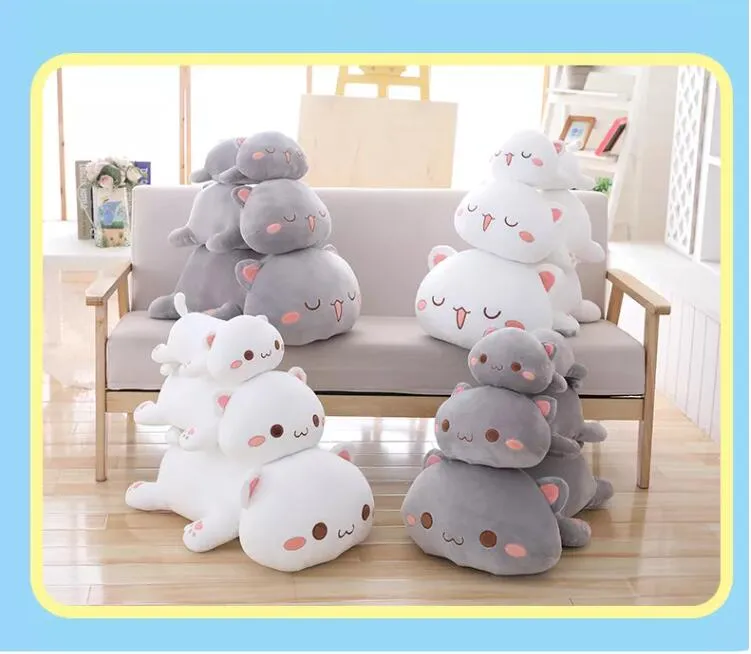 Factory Direct Sales Large Super Soft Cute Cat Action Figure Doll Cuddly Cat Pillow Sofa Home Lovely Animal Pillow Plush Toy