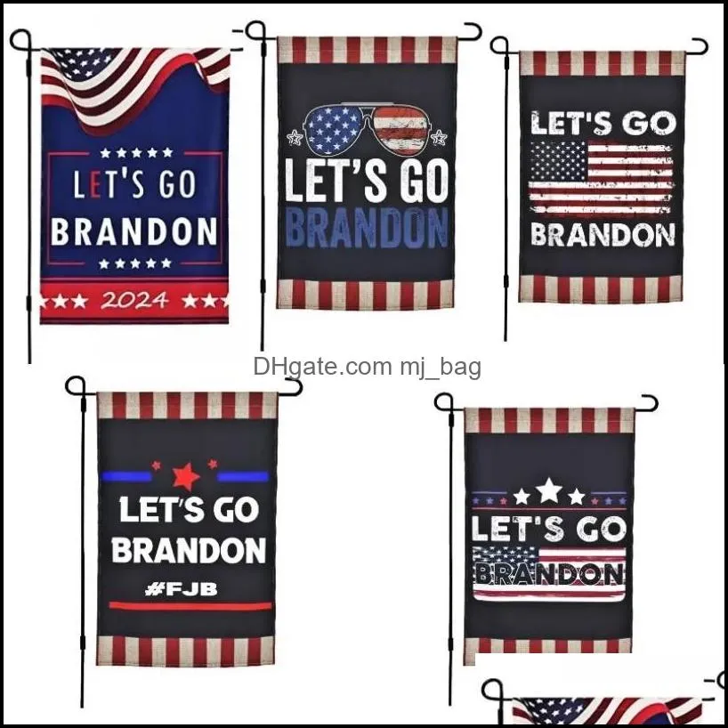 stock let`s go brandon flags 45*30 garden banner multi style 2021 fjb printing festive party supplies gifts paa10158