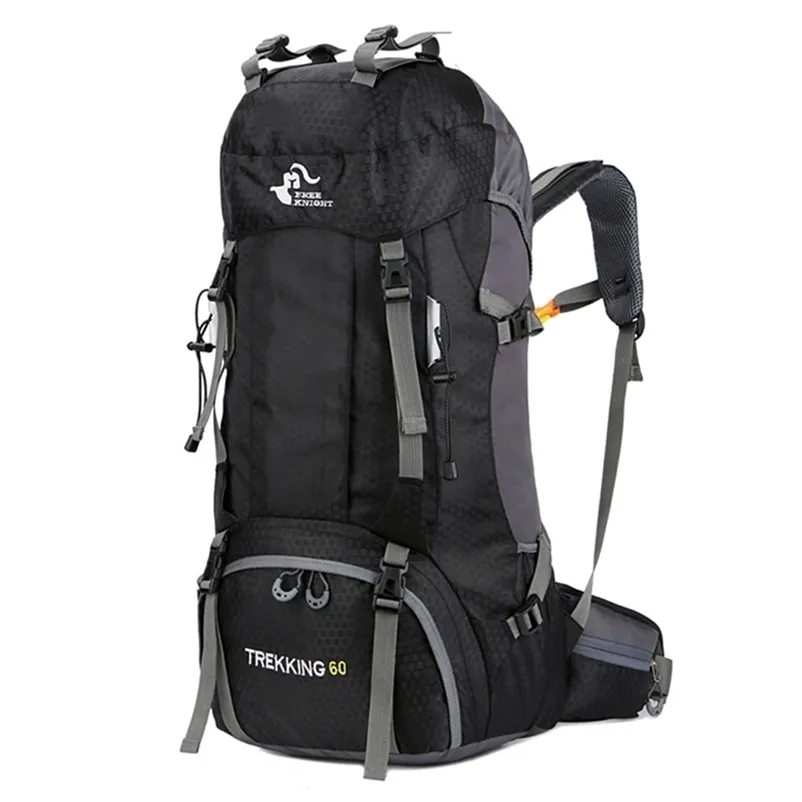 50L 60L屋外バックパックキャンプクライミングバッグ防水登山ハイキングバックパックモルスポーツバッグクライミングリュックサック220728