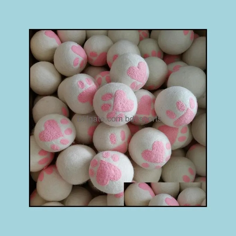 Print Wool Felt Dryer Balls Laundry Softener Balls 6cm 7cm Sheep Star Customise Pattern Felted Wool Ball Help Dry Clothes