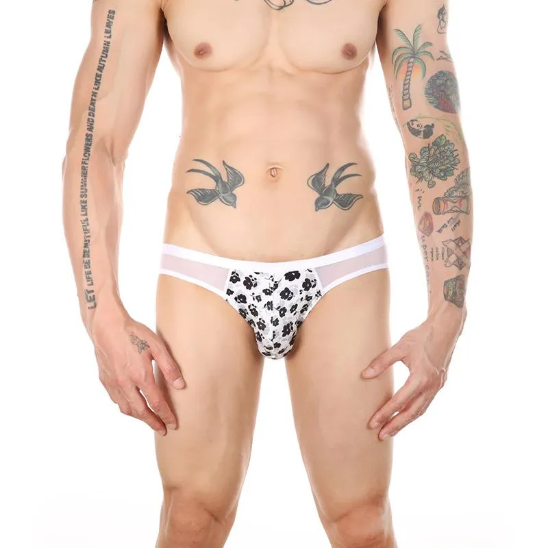 Sous-vêtements Sexy sous-vêtements hommes slips hommes maille Jockstrap mode impression U poche culotte Cuecas Calzoncillos respirant caleçons