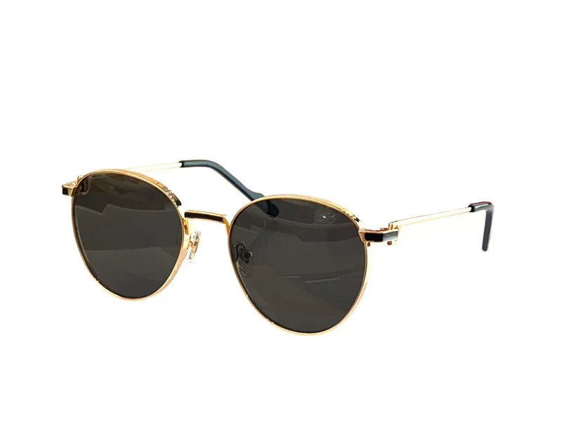 New fashion sunglasses 0335 round frame K gold frame popular and simple style versatile outdoor uv400 protection glasses