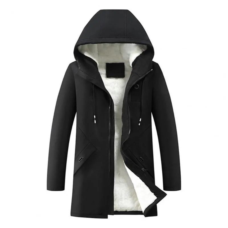 Men's Jackets Stylish Apparel Men Casual Jacket Drawstring All-Match Overcoat Fashion Zipper Hooded JacketMen's