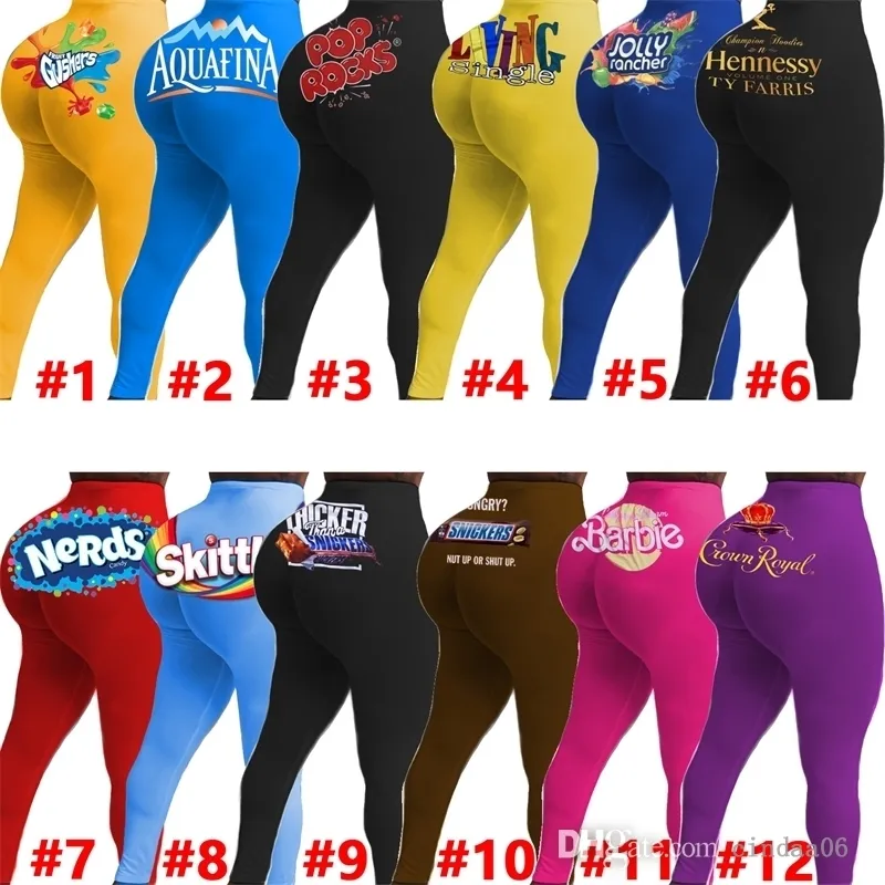 Designer Women Yoga Pants Sexiga tights tryckta leggings Multi Color Trousers