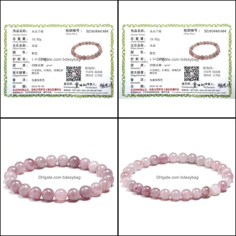 madagascar natural rose quartz bead bracelet women girls fashion stone handmade strength yoga healing energy jewelry gift