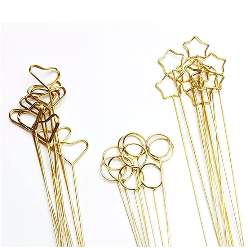 Party Metal Wire Floral Place Holder Flower Pick Photo Clipe para casamento de aniversário de bebê