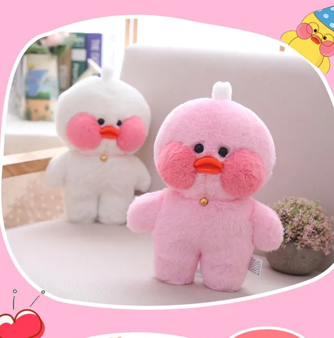 Recheado kawaii coreano netred vestindo hialurônico pequeno pato amarelo boneca brinquedos de pelúcia macios 30cm patos presente do miúdo