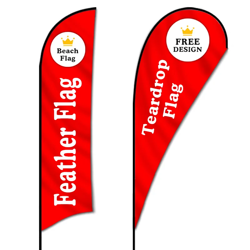 Beach Flag Feather Teardrop Banners Custom Graphic Printed Advertising Promotion Opening Celebration Outdoor Sport Club Using 220616