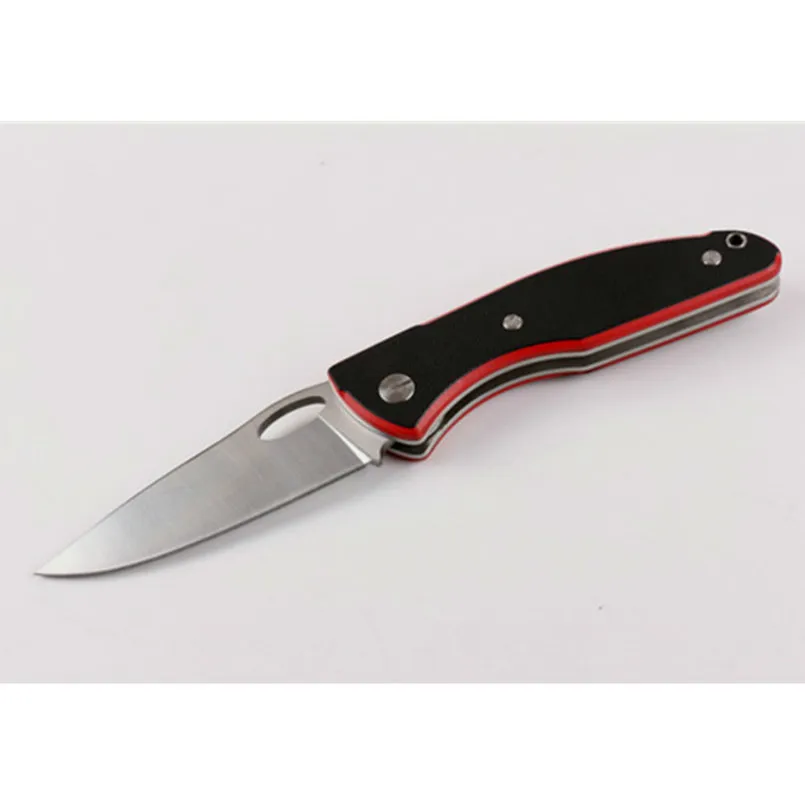 Cuchillo plegable de bolsillo de mariposa Negro Mezclado Rojo G10 Mango 5CR15 Hoja Táctica Rescate Caza Pesca EDC Herramienta de supervivencia Cuchillos Regalo de Navidad para hombre 03350