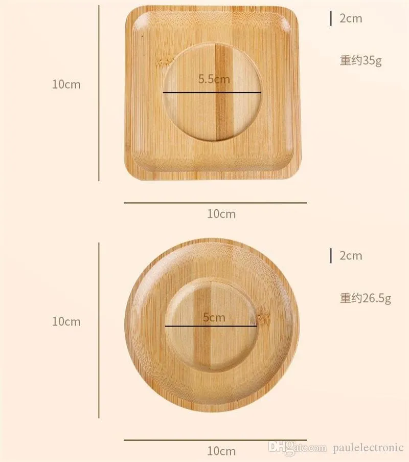 Bamboo Sauce Plate Round Square Seasoning Dish Mini Saucers Dishes Sushi Dipping Plates Cup Mat