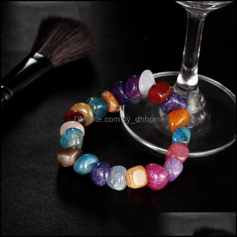 handmade jewelry colorful charm bracelets natural stone energy volcanic yoga bangle for women men party club decor