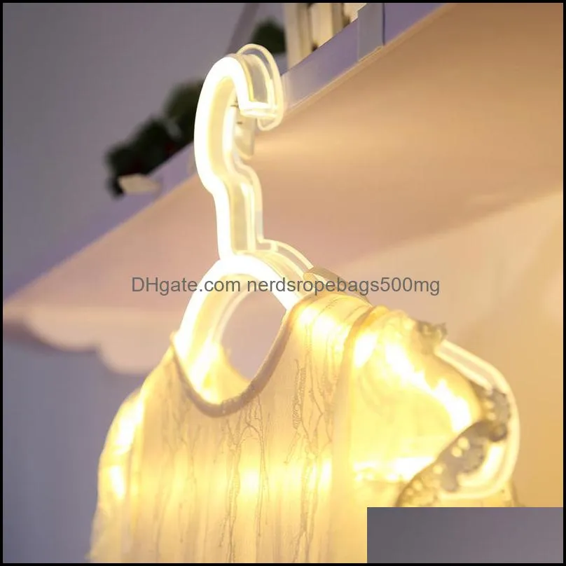 Creative Led clothes hanger neon light Clothes Hangers ins lamp proposal romantic wedding dress decorative clothes-rack 116 p2