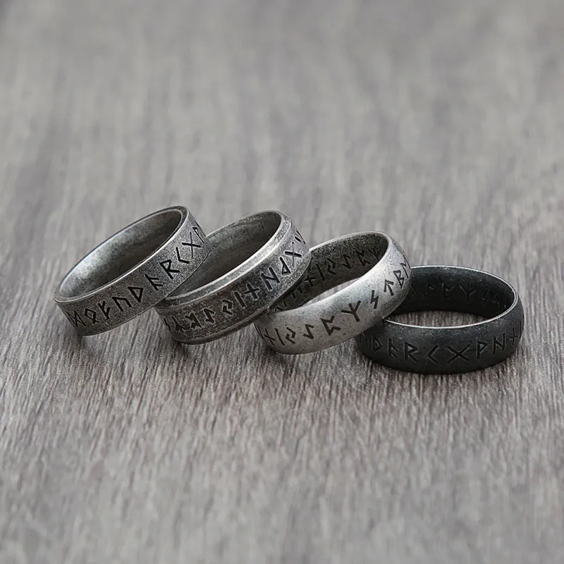 Bague Vintage Viking Rune en acier inoxydable, Odin nordique pour hommes et femmes, amulette de Couple, bijoux à la mode, cadeau ne se décolore jamais, 220719