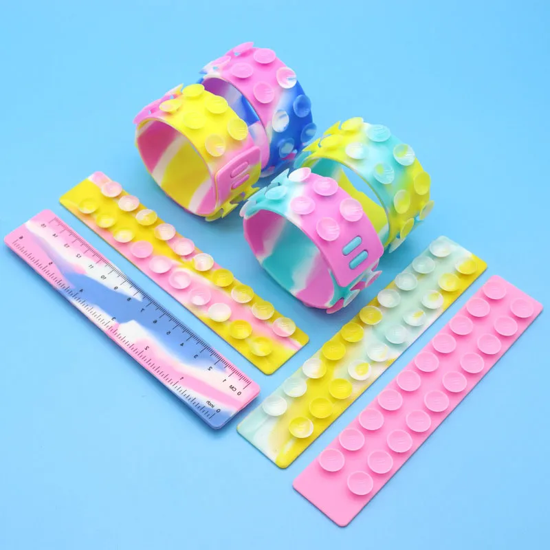 Silicone Sheet Ruler Fidget Toy With Square Pat And Suction Board ...