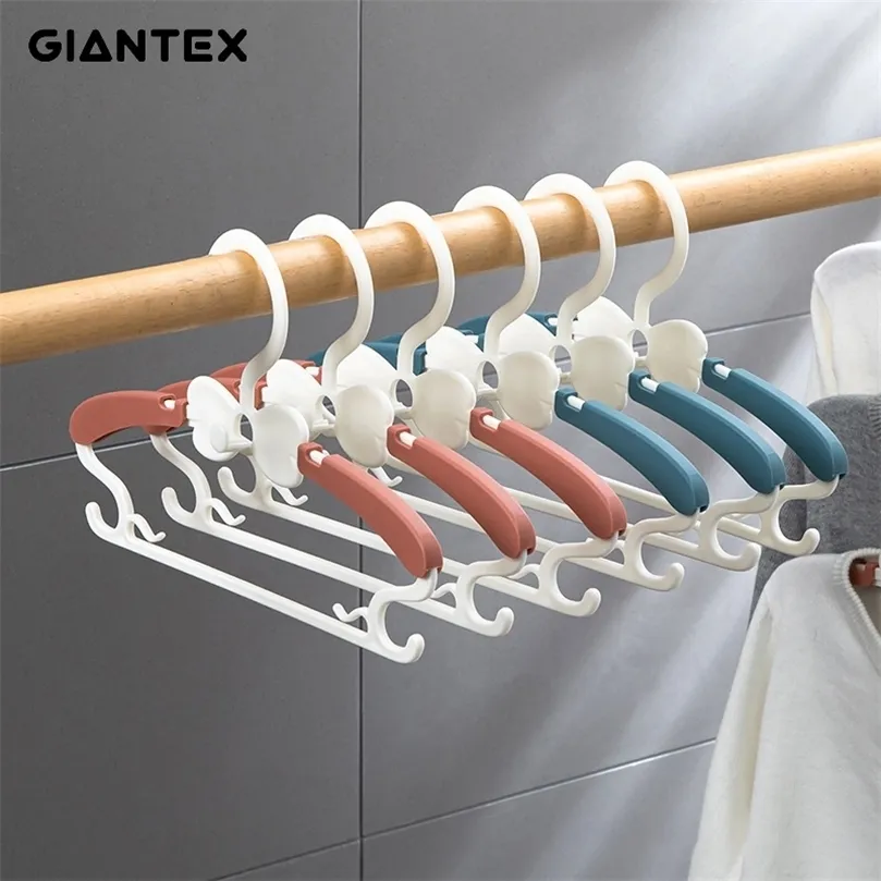 5/10/20pcs Kids Clothes Hanger Racks Portable Plastic Display Hangers Windproof Children Coats Hanger Baby Clothing Organizer 220408