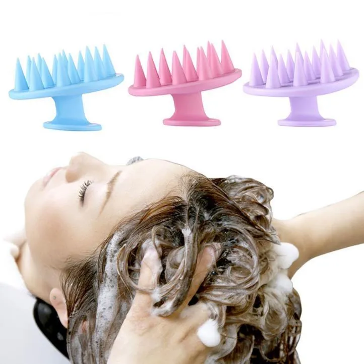 Silicone shampooing cuir chevelu masseur de cheveux-shampoing massage peigne brosse de bain cuir chevelu-masseur cheveux-douche brosse peignes outil de soin