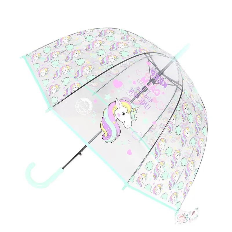 Kinderparaplu Eenhoorn Transparante Paraplu's Kinderen Laserparaplu Alpaca Meisjesparaplu's Sakura Drop Leuke Cartoon 220707