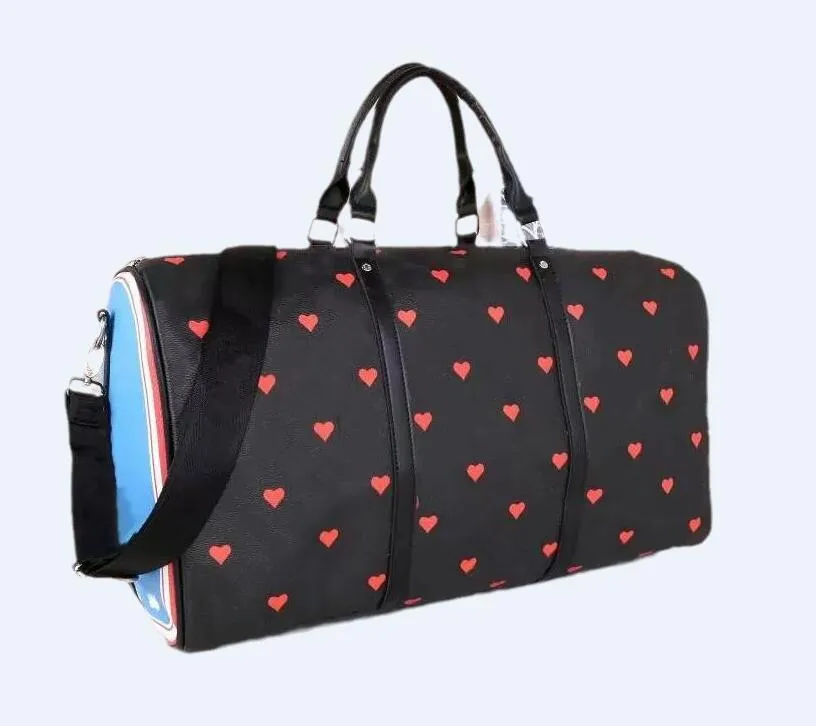 large capacity women travel duffel bags 53cm sale quality men shoulder handbag handbags carry on luggage bottom rivets Suitcases