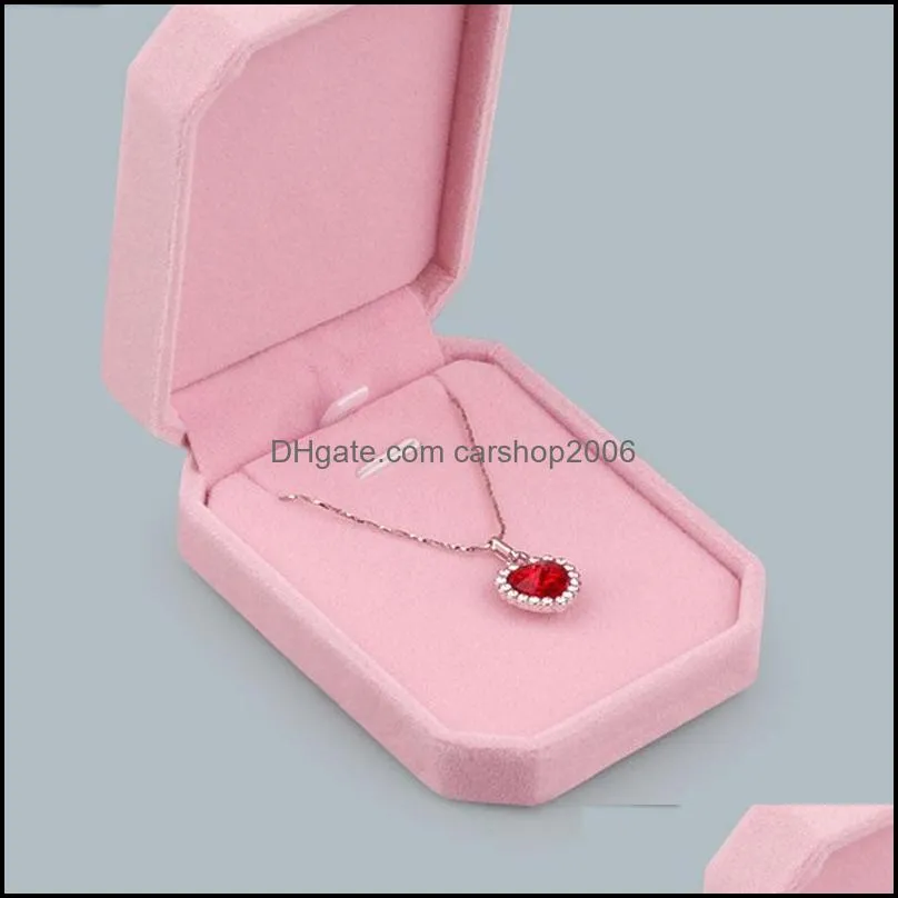 square shape velvet jewelry packaging holder box for pendant necklace bracelets rings earring boxes display decor