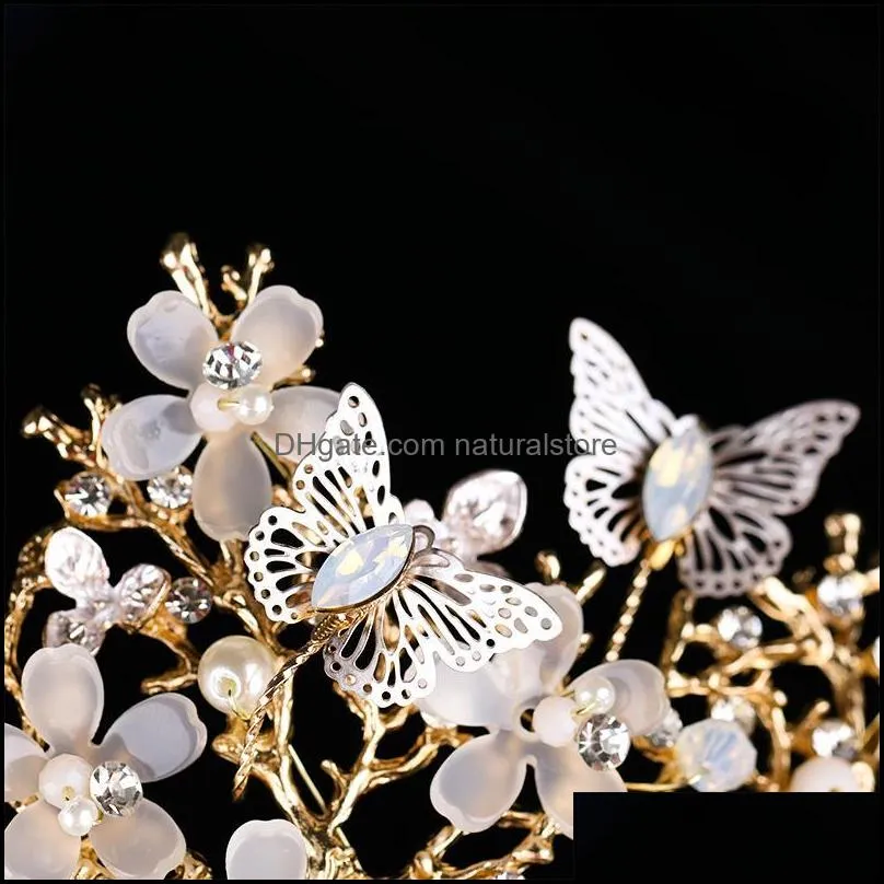 hair clips & barrettes wedding crown baroque pearl rhinestone headband butterfly hairband bridal accessories princess