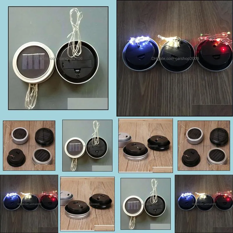 Color changing Silver Solar-powered Mason Jar Lids light up any mason jar (not include jar) RRB14505