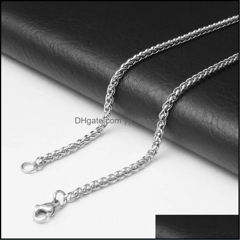 2.5mm 3mm 4mm 5mm 6mm 60cm stainless steel chains for women men pendant necklaces jewelry fashion accessories