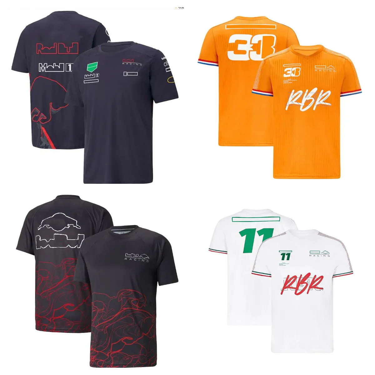 F1 Formula One Racing T-Shirt Team New Round Neck Jersey مع نفس التخصيص