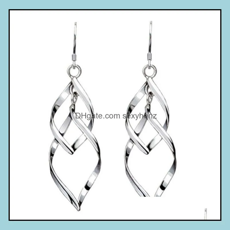 top grade silver earrings hot sale drop dangle & chandelier earrings for women girl wedding party fashion jewelry wholesale - 0048wh