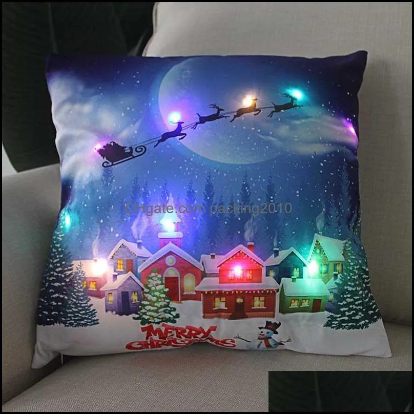 creative led lighting cushion cover pillows case christmas pillow cover home sofa pillowcase living room decoration