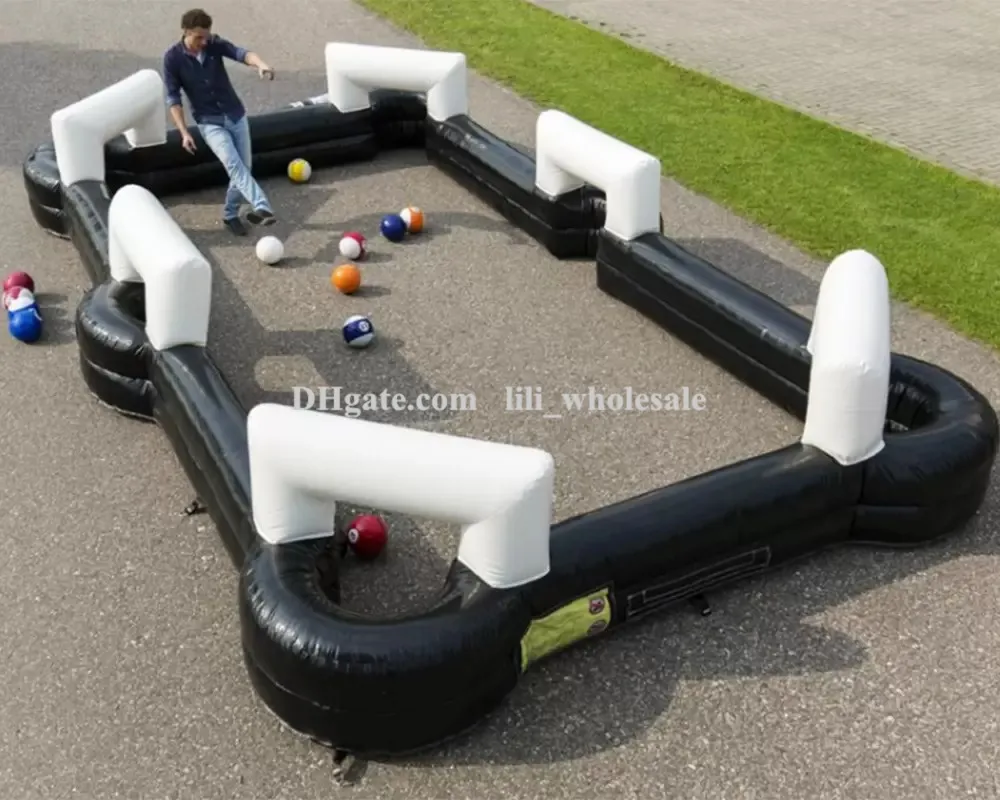 6x4m Inflatable Snooker Ball Table Soccer Ball Field PVC Billiard Game ...