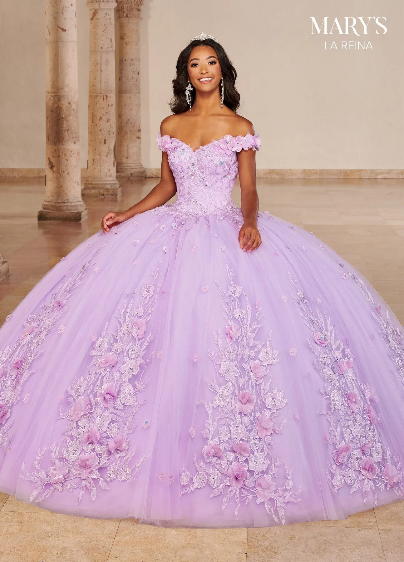 Lavanda Aplique que Quinceanera se vestiu dos vestidos de bola de mi￧angas de ombro, vestido doce 16 vestido de vestido de baile de formatura vestidos noturnos