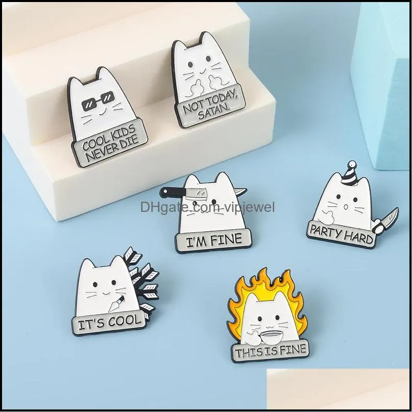 unisex cartoon sunglasses letters cat shaped clothes brooches pins alloy paint animal kitty collar pins backpack sweater hats bags jeans badges brooch