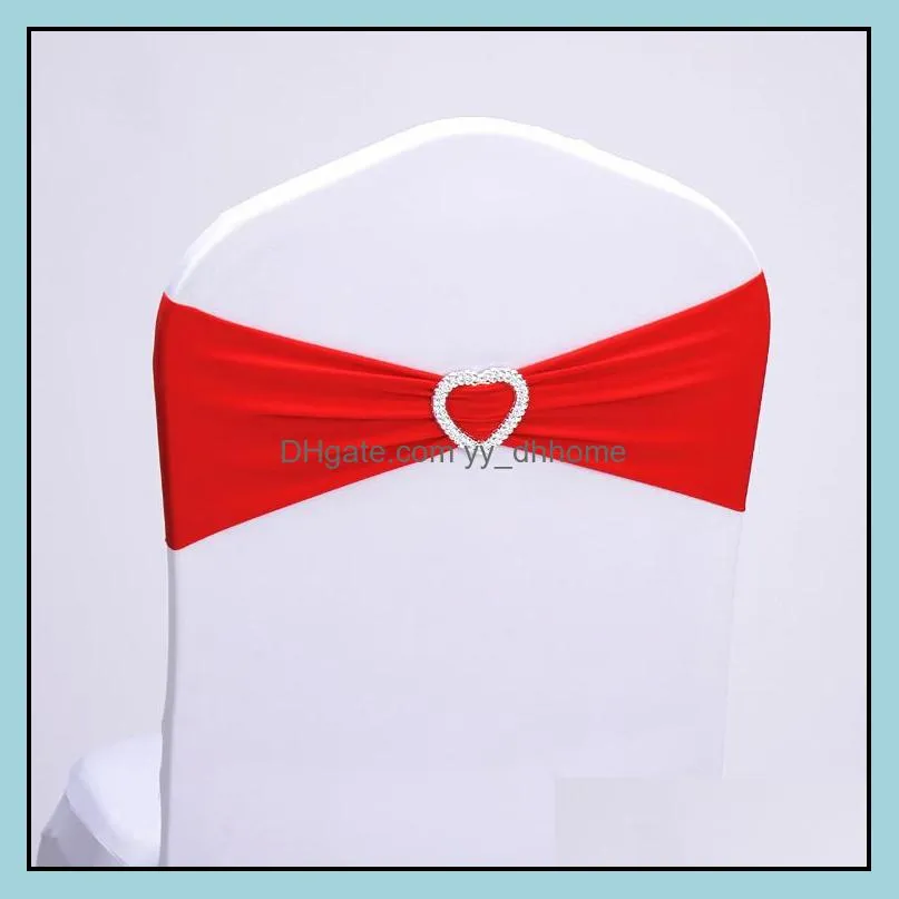 royal blue chair band 15*35cm stretch sash band spandex sash buckle heart shape for chair decoration