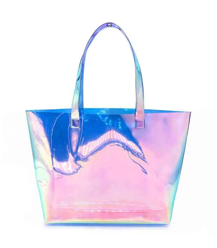 Nouvelle mode sac à main holographique grande capacité PVC sac de plage hologramme sac à provisions