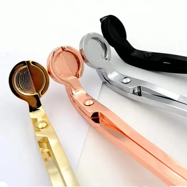 Stainless Steel Snuffers Candle Wick Trimmer Rose Gold Candle Scissors Cutter Wick Oil Lamp Trim scissor BH2367 TQQ